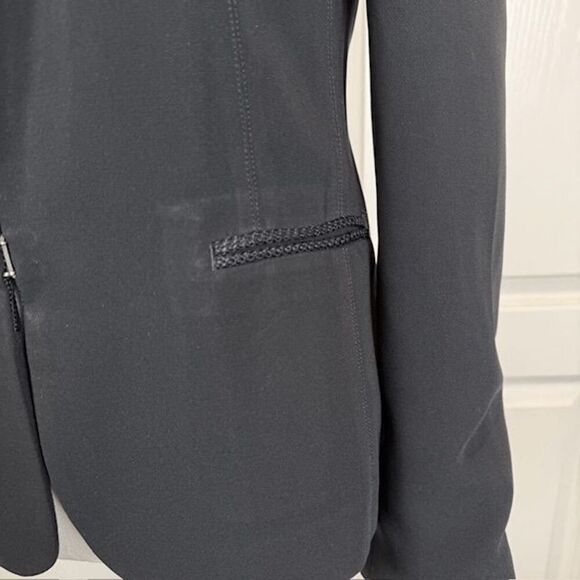 Rag & Bone Stretch Black Blazer Texture Lapel and Front Pocket Trim Size 8 - Picture 2 of 13